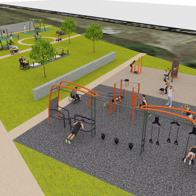 Bild vergr&ouml;&szlig;ern: Inklusionsspielplatz Neustadtpark Gesamtansicht