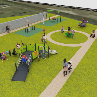 Bild vergr&ouml;&szlig;ern: Inklusionsspielplatz Neustadtpark Spielbereich