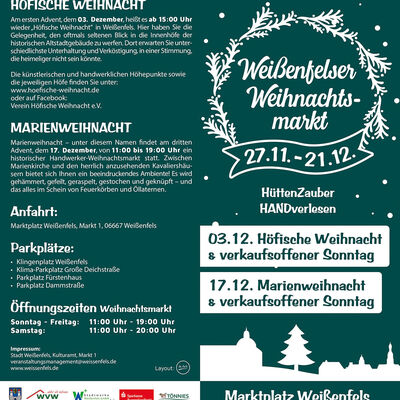 Bild vergrößern: Weienfelser Weihnachtsmarkt Flyer 1