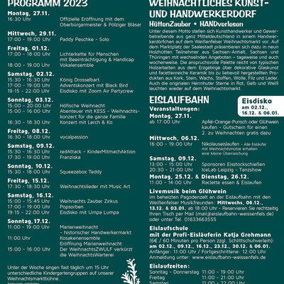 Bild vergrößern: Weienfelser Weihnachtsmarkt Flyer 2