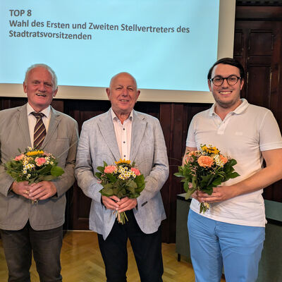 Bild vergrößern: Stadtratsvorsitz Johannes Drewitz Ekkart Gnter Maximilian Gludau